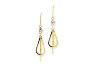 14K Two Tone Gold 1.2IN Long Tear Shepherds Hook Drop Earrings 14K Two Tone Gold 1.2IN Long Tear Shepherds Hook Drop Earrings