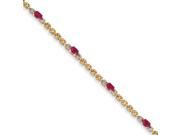 14k 1.205ct Yellow Gold Diamonds Rubies Fancy Diamond Ruby Bracelet Color H I Clarity SI2 I1