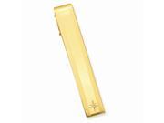 Gold Plated Engravable Stainless Steel 0.01 Ct. Diamond Tie Bar. Lovely Leatherrete Gift Box Included Color H I Clarity SI1 SI2