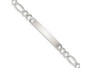 Sterling Silver Engravable 7.5in ID Figaro Men s Link Bracelet