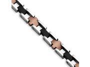 Stainless Steel and Chocolate Black color IP plated Bracelet. 8.75in long.