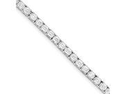 Sterling Silver Rhodium Plated Diamond Square Link Bracelet Color H I Clarity SI2 I1