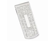 Rhodium Plated Stainless Steel with Engravable Area Money Clip