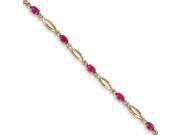 14k Yellow Gold Diamond and African Ruby Bracelet