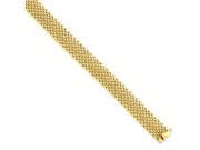 14k Yellow Gold 7in 7.25in 12.5mm Polished Mesh Bracelet