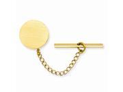 Stainless Steel 14K Gold Plated Engravable Round Satin Tie Tack