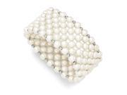 Sterling SIlver 6 7mm Freshwater Cultured Pearl Potato Pearl Stretch Bracelet.