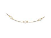 14k Yellow Gold 7.5in and Freshwater Cultured Pearl Bead Bracelet