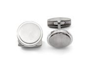 Titanium Engravable Brushed and Polished Cuff Links