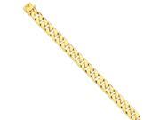 14k Yellow Gold 8in 11.2mm Hand polished Flat Beveled Curb Chain Bracelet