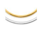 14k Two-tone Lt Reversible 6mm Omega w/extender Necklace 14k Two-tone Lt Reversible 6mm Omega w/extender Necklace