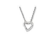 Stainless Steel Synthetic CZ Heart Pendant 18in Necklace Stainless Steel Synthetic CZ Heart Pendant 18in Necklace