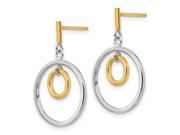 UPC 730703017127 product image for 14k Two Tone Gold Double Circle Dangle Post Earrings (0.9IN x 0.5IN) | upcitemdb.com