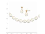 UPC 883957445755 product image for 14k Yellow Gold White Potato Freshwater Cultured Pearl 18 in. Necklace/Earring S | upcitemdb.com