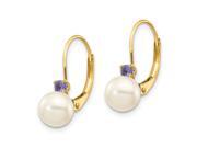 UPC 883957228341 product image for 14k Yellow Gold 0.6IN Long 6-6.5mm White Freshwater Cultured Pearl .10ct. Tanzan | upcitemdb.com