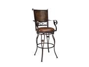 Powell Big Tall Copper Stamped Back Barstool with Arms 222 432