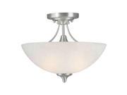 Forte Lighting 2 Light Semi Flush Mount in Brushed Nickel 2378 02 55