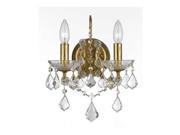 Crystorama Filmore 2 Light Sconce in Antique Gold 4452 GA CL S