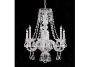 Crystorama Traditional Crystal 6 Light Chandelier Polished Chrome 5046 CH CL MWP