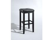 Crosley Upholstered Square Seat Bar Stool in Black w 29 Inch Seat Height.