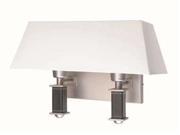 Lite Source Wall Lamp With Leather Pole White Shade LS 1652LTHR