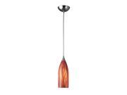 Elk Lighting Cilindro 1 Light Pendant Satin Nickel Multicolored Glass 522 1M