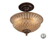 Elk Lighting Restoration 3 Light Semi Flush in Golden Bronze 08097 AGB LA