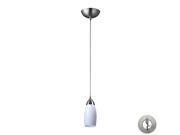 Elk Lighting 1 Light Pendant in Satin Nickel and Simply White Glass 110 1WH LA
