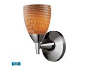 Celina 1 Light Sconce In Polished Chrome And Coco Glass LED Offering Up To 800 Lumens 60 Watt Equivalent With Full Range Dimming. Includes An Easily Replace