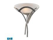 Aurora 1 Light Sconce In Tarnished Silver With White Faux Alabaster Glass LED Offering Up To 800 Lumens 60 Watt Equivalent With Full Range Dimming. Includes