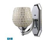 Elk 1 Light Vanity in Polished Chrome and Silver Mosaic Glass 570 1C SLV LED