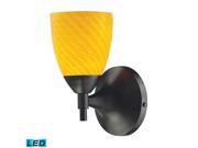 Elk Celina 1 Light Sconce in Dark Rust with Canary Glass 10150 1DR CN LED