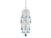 Elk Lighting Opulence 1 Light Pendant Antique White Aqua Crystals 12003 1AQ