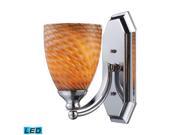 Elk Lighting 1 Light Vanity in Polished Chrome and Coco Glass 570 1C C LED