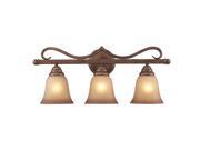 Elk Lighting Lawrenceville 3 Light Vanity Mocha Antique Amber Glass 9322 3