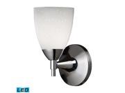 Celina 1 Light Sconce In Polished Chrome And Simple White Glass LED Offering Up To 800 Lumens 60 Watt Equivalent With Full Range Dimming. Includes An Easily