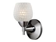 Celina 1 Light Sconce In Polished Chrome And White Glass