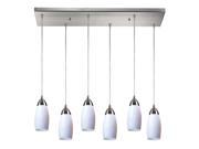 Elk Lighting Milan 6 Light Pendant in Satin Nickel 110 6RC WH