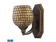 Elk 1 Light Vanity in Aged Bronze and Gold Mosaic Glass 570 1B GLD LED