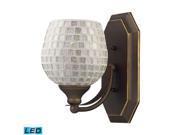 Elk 1 Light Vanity in Aged Bronze and Silver Mosaic Glass 570 1B SLV LED