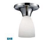 Elk Celina 1 Light Semi Flush Polished Chrome and White Glass 10152 1PC WH LED