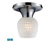 Elk Celina 1 Light Semi Flush Polished Chrome and White Glass 10152 1PC WHT LED