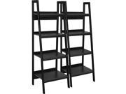 Altra Furniture Ladder Bookcase Bundle Black with Black Metal 9482096