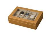 Mele Co. Logan Glass Top Wooden Watch Box Bamboo 00231S11