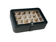 Mele Co. Elaine Faux Leather Glass Top Jewelry Box Black 0055062M