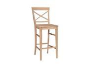 International Concepts X Back Stool 29 Seat Height Unfinished S 6133