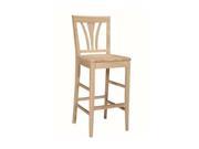 International Concepts Fanback Stool 24 Seat Height Unfinished S 9183