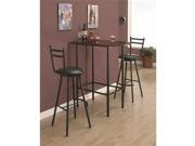 Cappuccino Black Metal 24 X 36 Spacesaver Bar Table by Monarch