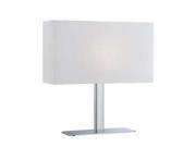 Lite Source Table Lamp Chrome White Fabric Shade LS 21797C WHT