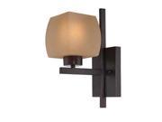 Lite Source Wall Lamp Dark Bronze Glass Shade LS 16481